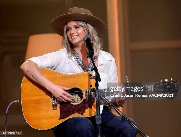 Miranda Lambert rehearses onstage for the 56th Academy of Country Music Awards at the Ryman Auditorium on April 16, 2021 in Nashville, Tennessee.