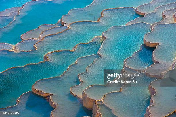 travertine terraces of pamukkale - pamukkale stock pictures, royalty-free photos & images