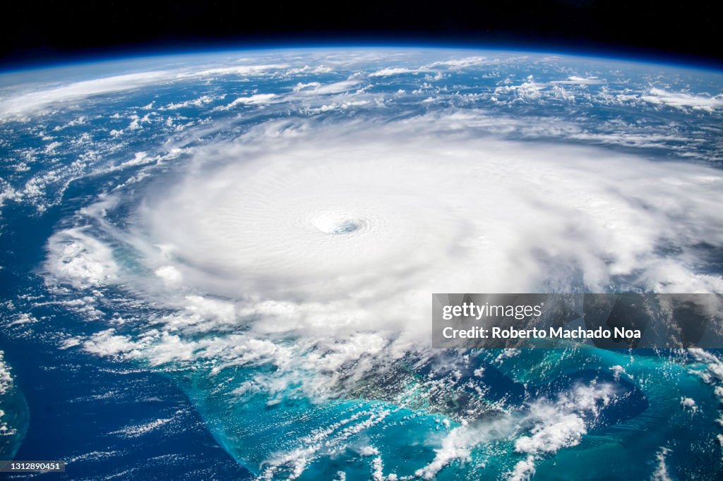Satellite view of hurricane Dorian, year 2019