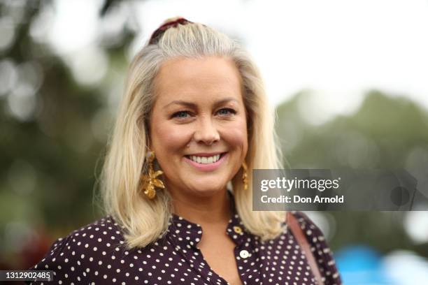 Samantha Armytage attends The Championships Day 2 at Royal Randwick Racecourse on April 17, 2021 in Sydney, Australia.