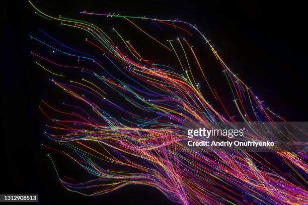 abstract flowing data - big data photos et images de collection