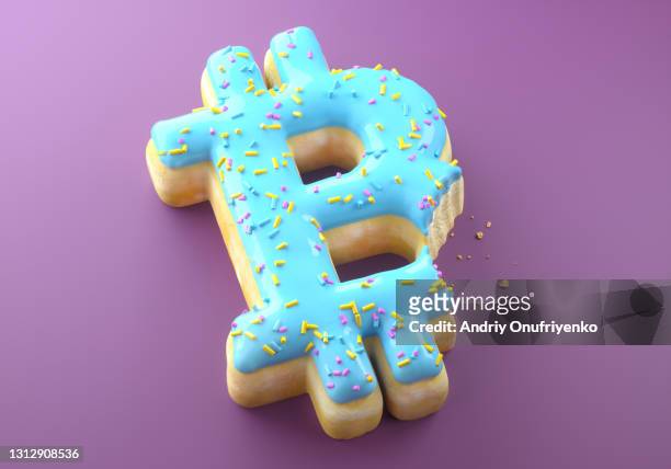 Bitcoin sign bitten donut