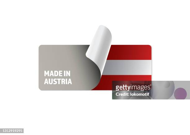 made in austria aufkleber - österreichische kultur stock-grafiken, -clipart, -cartoons und -symbole