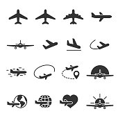 Vector image set of plane icons.