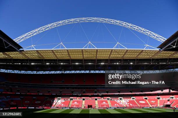 General view of the arch inside the stadium prior to the Semi Final of the Emirates FA Cup match between Manchester City and Chelsea FC at Wembley...