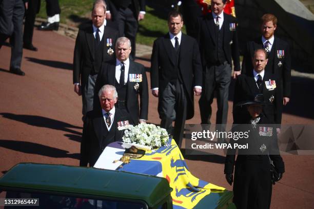 Princess Anne, Princess Royal, Prince Charles, Prince of Wales, Prince Andrew, Duke of York, Prince Edward, Earl of Wessex, Prince William, Duke of...