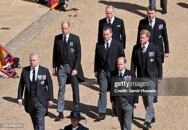Prince Andrew, Duke of York, Prince William, Duke of Cambridge, Earl of Snowdon David Armstrong-Jones, Peter Phillips, Prince Edward, Earl of Wessex,...