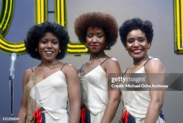 R and B group The Emotions pose for a portrait on the set of the TV ...