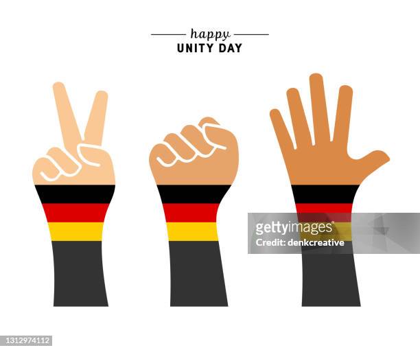 happy german unity day illustration - germany celebrates reunification day stock illustrations