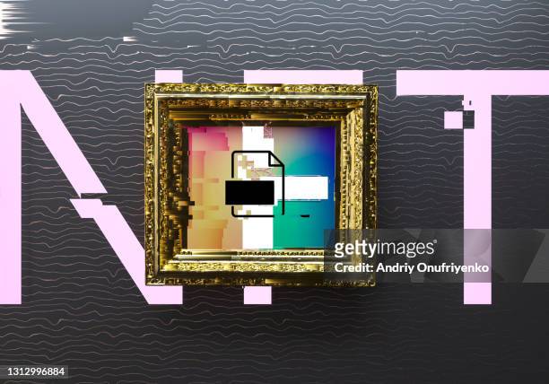 non-fungible token art. - blockchain crypto stock pictures, royalty-free photos & images