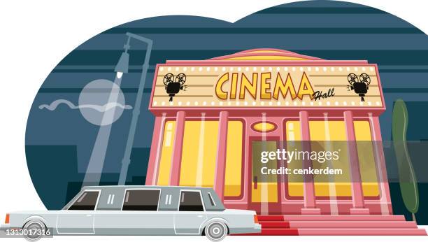 cinema premiere - iconic los angeles stock illustrations
