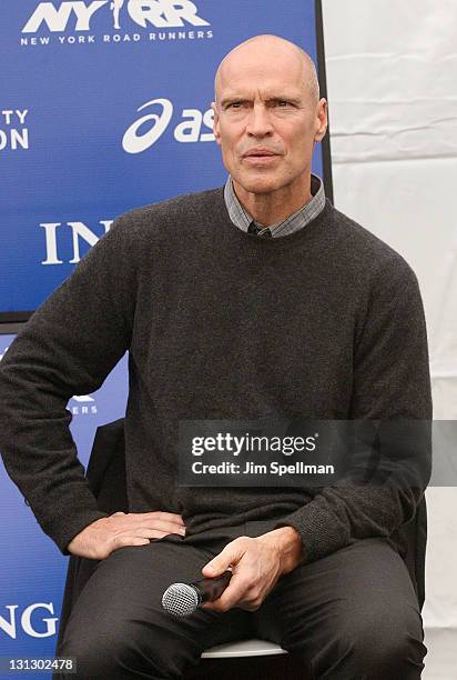 Mark Messier attends a press conference at Marathon Pavilion in Central Park on November 3, 2011 in New York City.