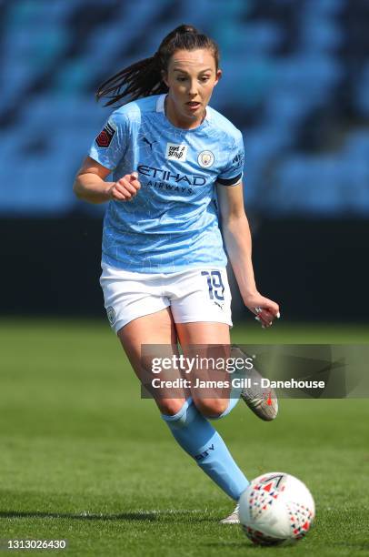 Caroline Weir of Manchester City Women during the Vitality Women's FA Cup Fourth Round match between Manchester City Women and Aston Villa Women at...