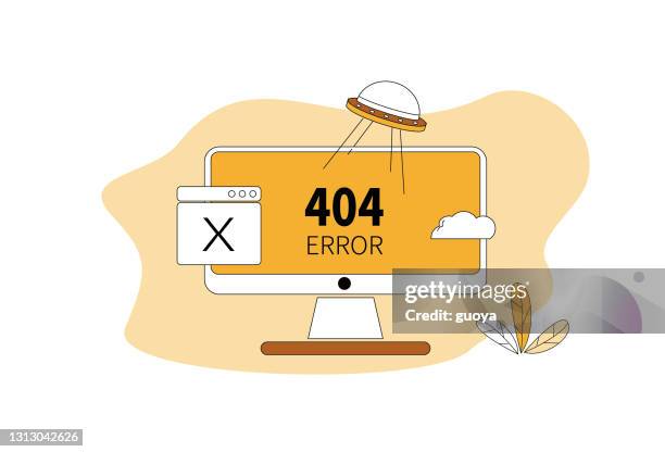 stockillustraties, clipart, cartoons en iconen met 404 fout, computerprogramma fout, webpagina kan niet worden geopend. - 404 error