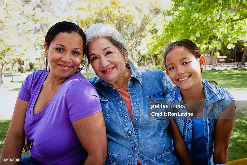 Three generations of hispanic women, portrait