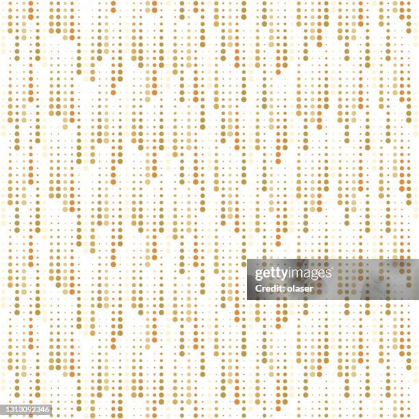 orange-golden duotone pattern of falling solid circle dots - solid gold background stock illustrations