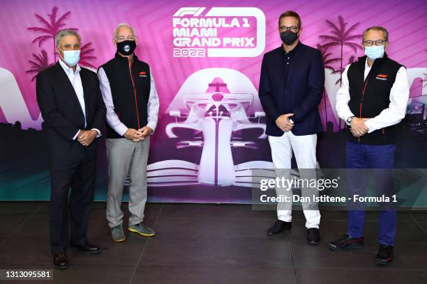 Chase Carey, Greg Maffei, President & Chief Executive Officer of Liberty Media Corporation, Tom Garfinkel, CEO of the Miami Dolphins and Stefano...