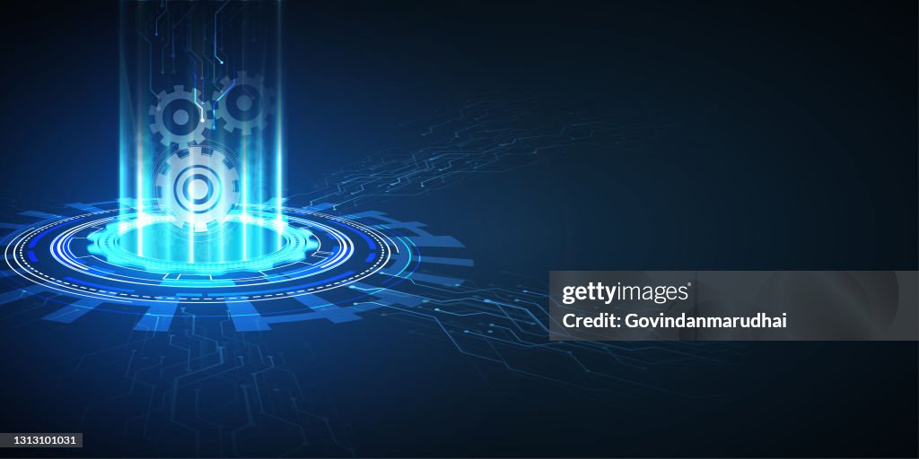 Abstract machine background with technology circuit board texture