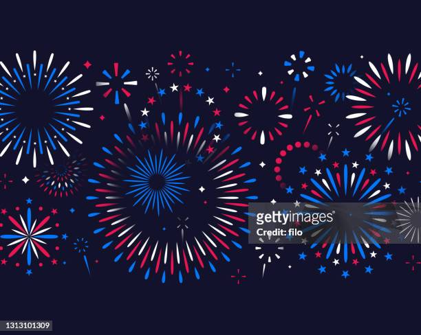happy fourth of july independence day fireworks message background - war memorial holiday stock illustrations