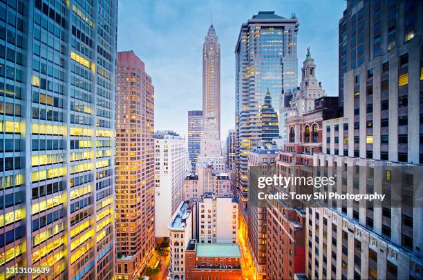 manhattan financial district - lower manhattan stockfoto's en -beelden