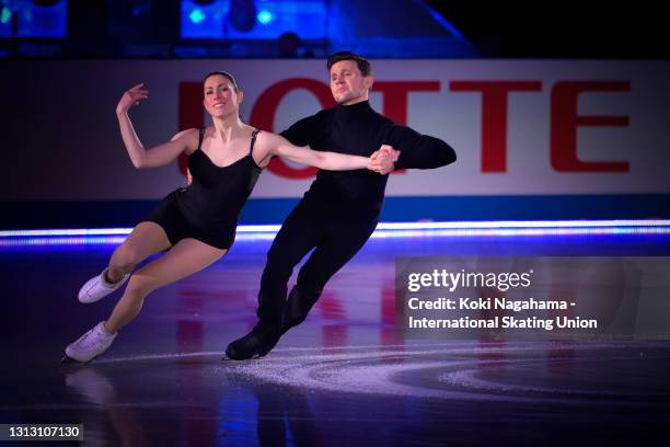 Charlene Guignard and Marco Fabbri of Italy perform during the gala exhibition of ISU World Team Trophy at Maruzen Intec Arena Osaka on April 18,...