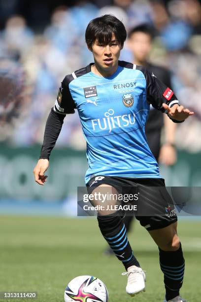 Yasuto WAKIZAKA of Kawasaki Frontale in action during the J.League Meiji Yasuda J1 match between Kawasaki Frontale and Sanfrecce Hiroshima at...