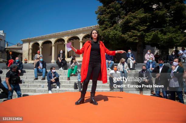 The president of Ciudadanos , Ines Arrimadas, during a meeting with mayors, deputy mayors and councillors of the party in the governments of the...