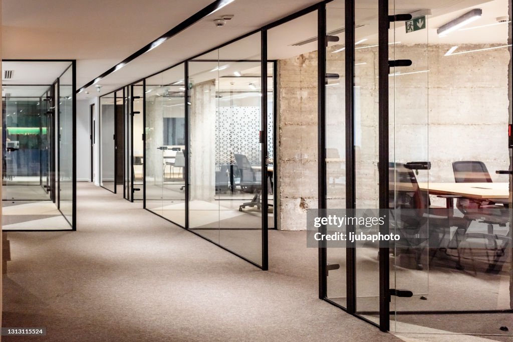 Large open space business office interior