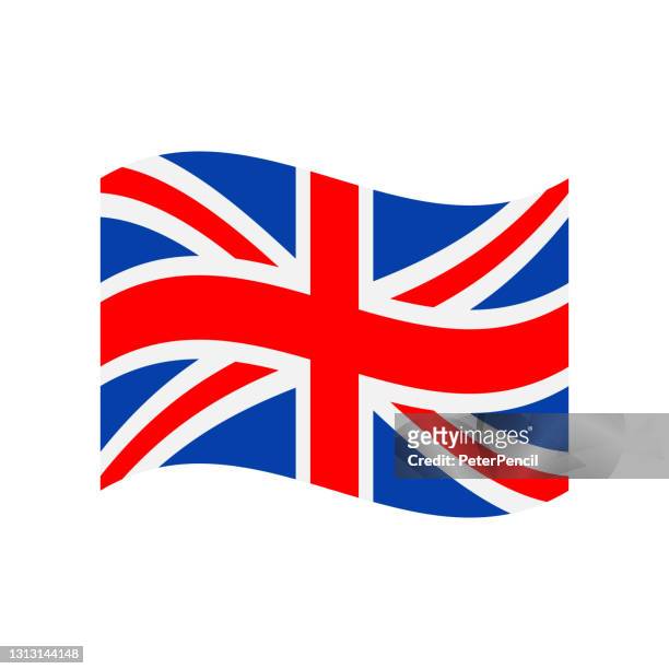 ilustraciones, imágenes clip art, dibujos animados e iconos de stock de ilustración vectorial icono bandera del reino unido - onda - british flag