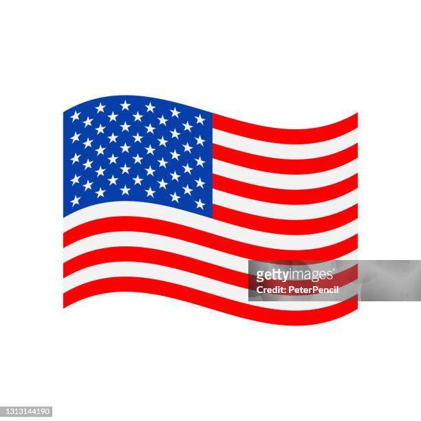 stockillustraties, clipart, cartoons en iconen met de vectorillustratie van het pictogram van de vlag van verenigde staten - golf - amerikaanse vlag