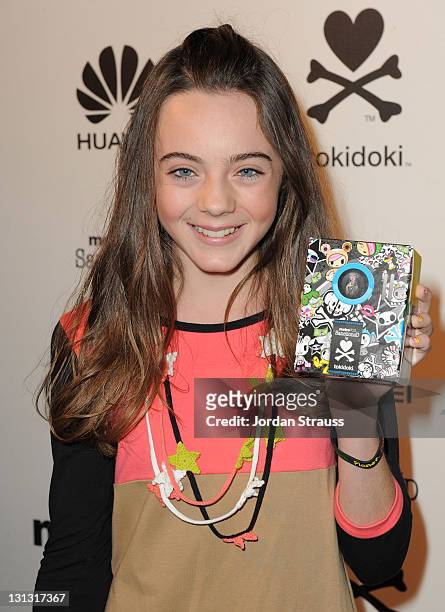 Actress Ava Allan attends the launch of the MetroPCS Huawei M835 sanctioned by tokidoki at the tokidoki flagship store on November 3, 2011 in Los...