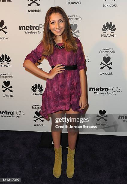 Actress Jennessa Rose attends the launch of the MetroPCS Huawei M835 sanctioned by tokidoki at the tokidoki flagship store on November 3, 2011 in Los...