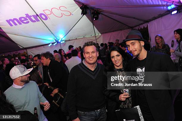 Tokidoki President Ivan Arnold, tokidoki chief operating officer Pooneh Mohajer and Event co-host, tokidoki chief creative officer Simone Legno...