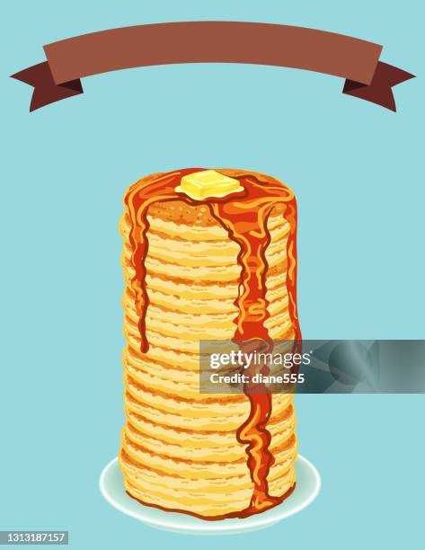 stockillustraties, clipart, cartoons en iconen met de achtergrond van het ontbijt van de pannekoek - pannenkoeken