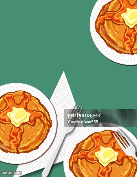 pancake breakfast background - pancake syrup stock illustrations