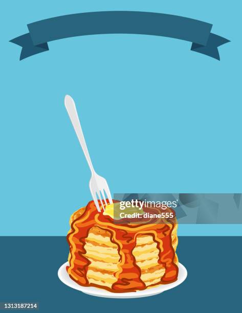 pancake breakfast background - butter stock illustrations