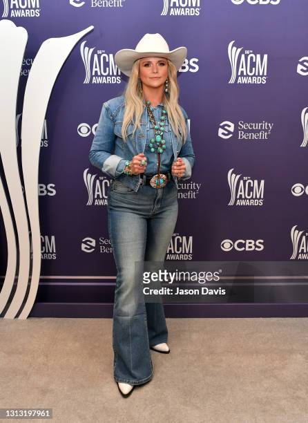 In this image released on April 18, Miranda Lambert attends the 56th Academy of Country Music Awards at the Ryman Auditorium on April 18, 2021 in...