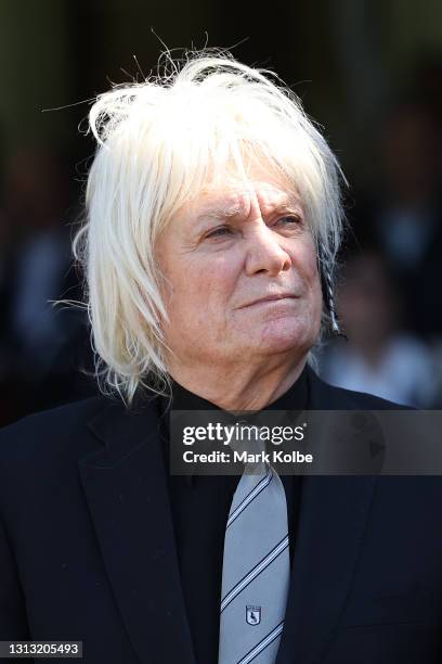 Dennis Burgess attends the Tommy Raudonikis Memorial Service at the Sydney Cricket Ground on April 19, 2021 in Sydney, Australia. Raudonikis passed...