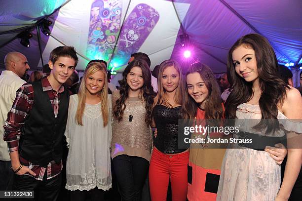 Olivia Holt , Jadin Gould, Rachel G. Fox, Ava Allan and guests attend the launch of the MetroPCS Huawei M835 sanctioned by tokidoki at the tokidoki...