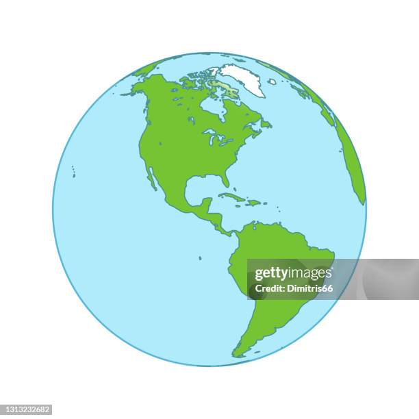 stockillustraties, clipart, cartoons en iconen met de bol die van de aarde zich op amerika concentreert. - atlantic ocean