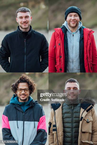 strand bootcamp collage - digital composite stock-fotos und bilder
