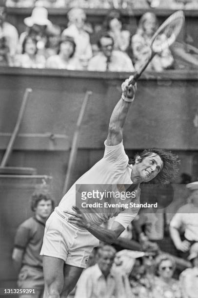 Romanian tennis player Ilie Nastase at the Wimbledon Championships in London, UK, 26th June 1973.
