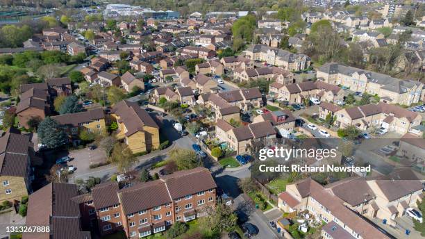 modern built homes - council flats stock pictures, royalty-free photos & images