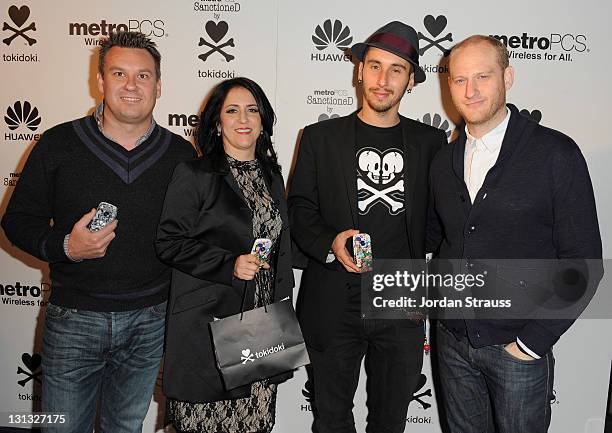 Tokidoki President Ivan Arnold, tokidoki chief operating officer Pooneh Mohajer, Event co-host, tokidoki chief creative officer Simone Legno and SA...