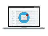 Email online messaging laptop computer isolated