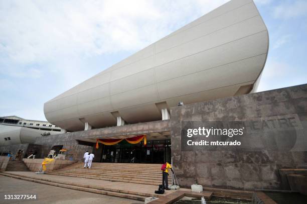 national theatre of ghana - main entrance, accra, ghana - national center for culture stock pictures, royalty-free photos & images