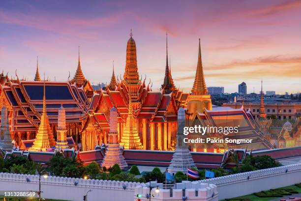 temple of the emerald buddha or wat phra kaew temple - the emerald buddha temple in bangkok stock pictures, royalty-free photos & images