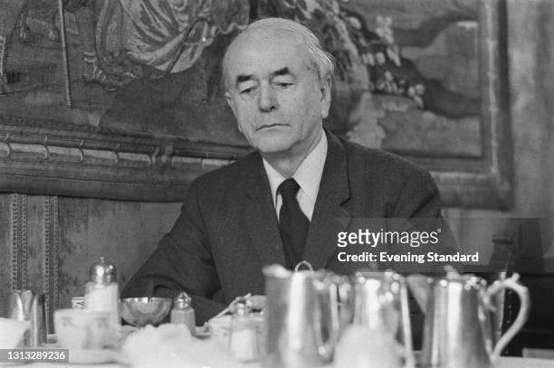 German architect Albert Speer , the Minister of Armaments and War Production in Nazi Germany, during a visit to London, UK, 25th October 1973. Speer...