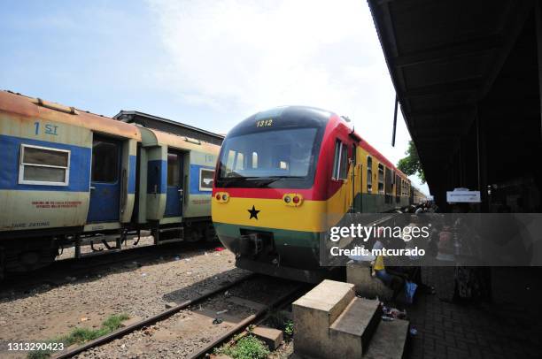 train at the accra train station, accra, ghana - accra ghana city stock pictures, royalty-free photos & images