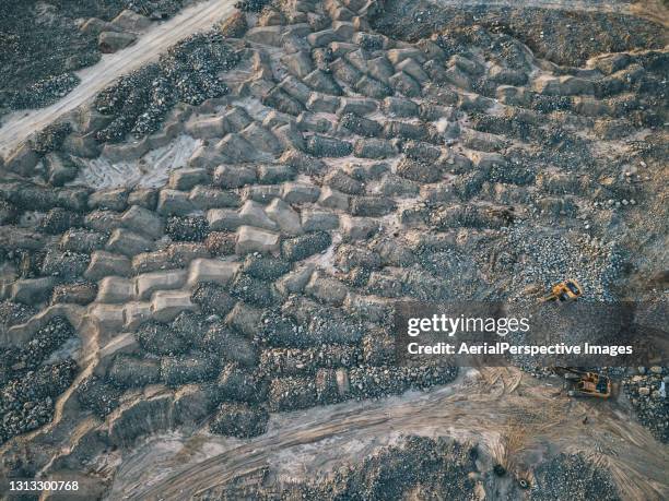 aerial view of stone pit - archaeology stock pictures, royalty-free photos & images